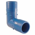 Swivel 1.25 in. Insert x 1.25 in. Dia. Insert Polypropylene Elbow, Blue SW1494646